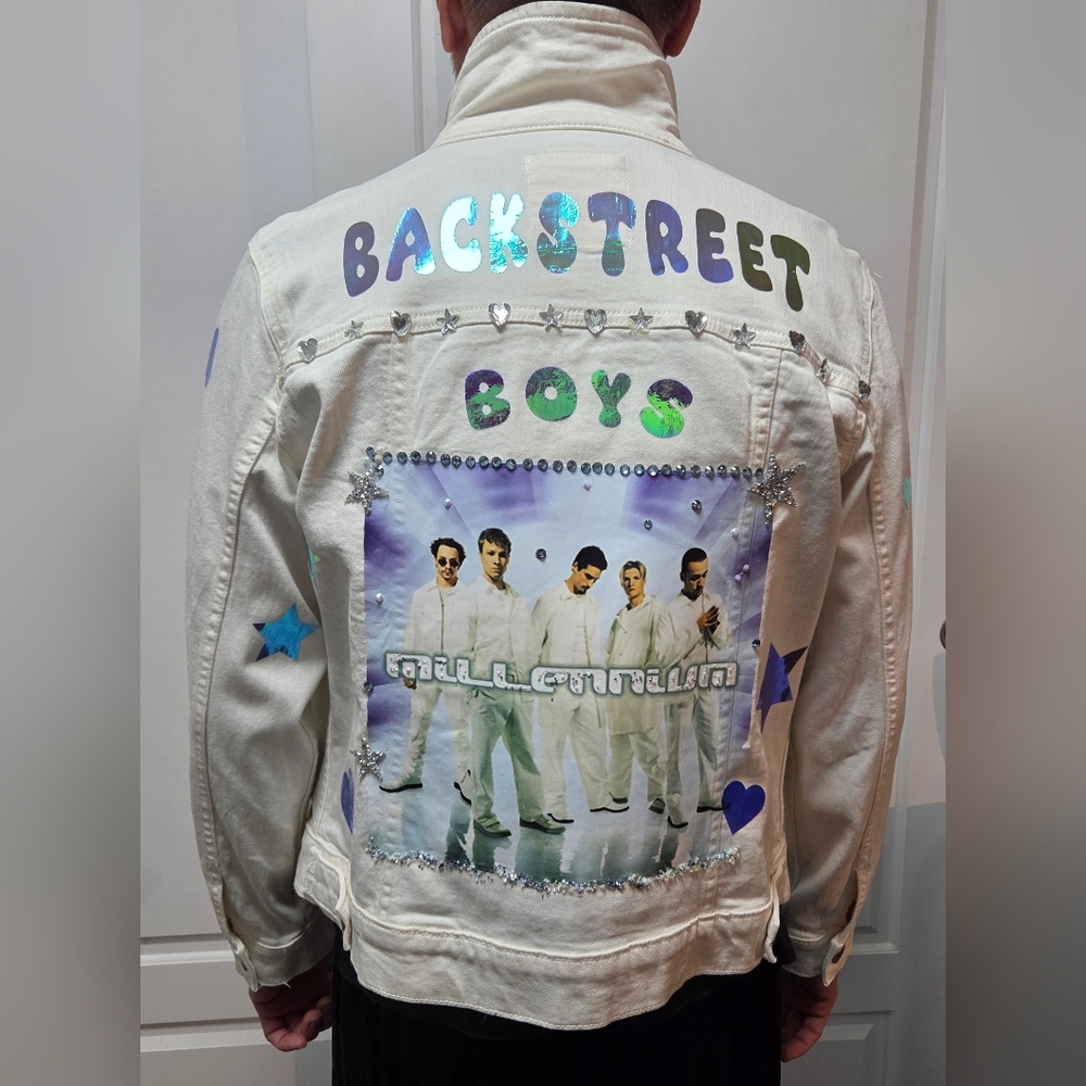 Backstreet Boys White Denim Jacket
